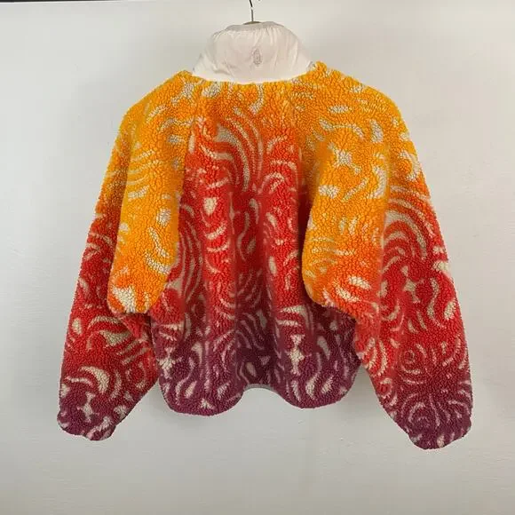 FP Movement - Free People Hit The Slopes Printed Fleece Jacket - Marigold - XS - Picture 4 of 11